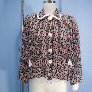 Vintage 90's Janice McCarty Button Up Floral Top - Size Small